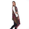 Camisola Cardigan Solta Manga Longa Xale Feminino Morcego Morcego Espesso Estampa Quente Capa Moletom Poncho Feminino Outono Inverno